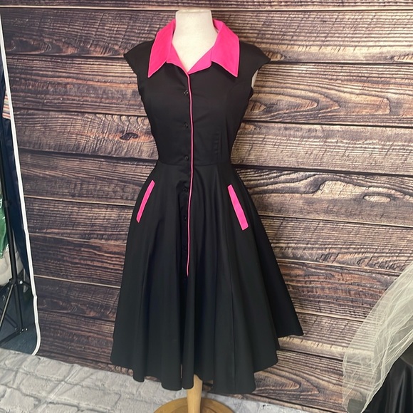 Orchid Bloom Rockabilly button front dress - Picture 5 of 6